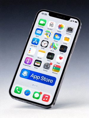 iPhone主屏幕显示App Store应用图标位置